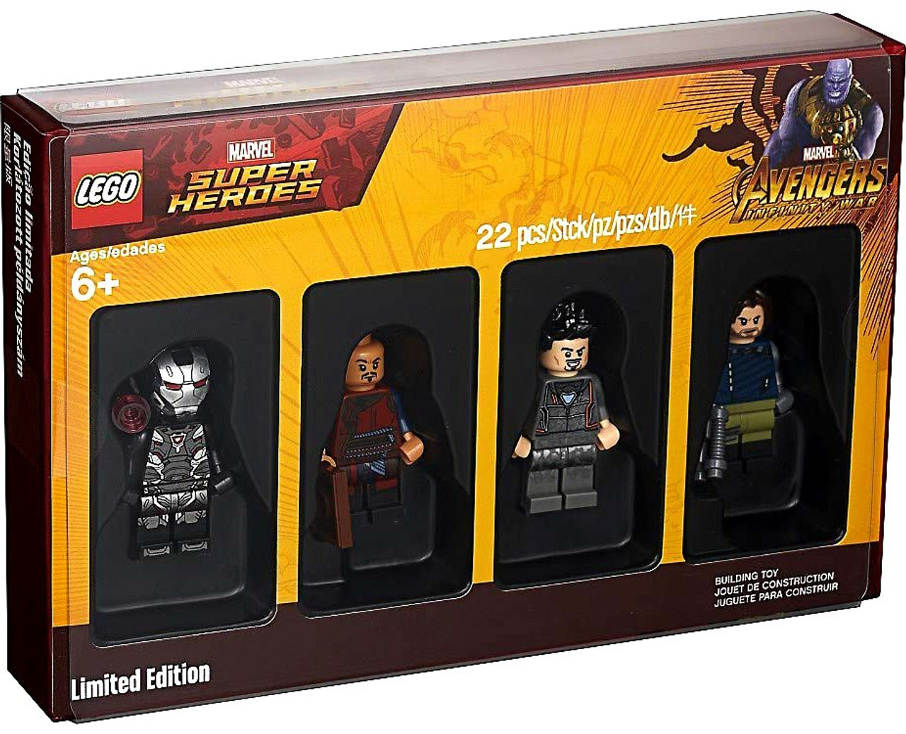 Lego Marvel Super Heroes Avengers Infinity War War Machine Tony Stark Bucky Barnes Wong Minifigure 4 Pack Set 505256