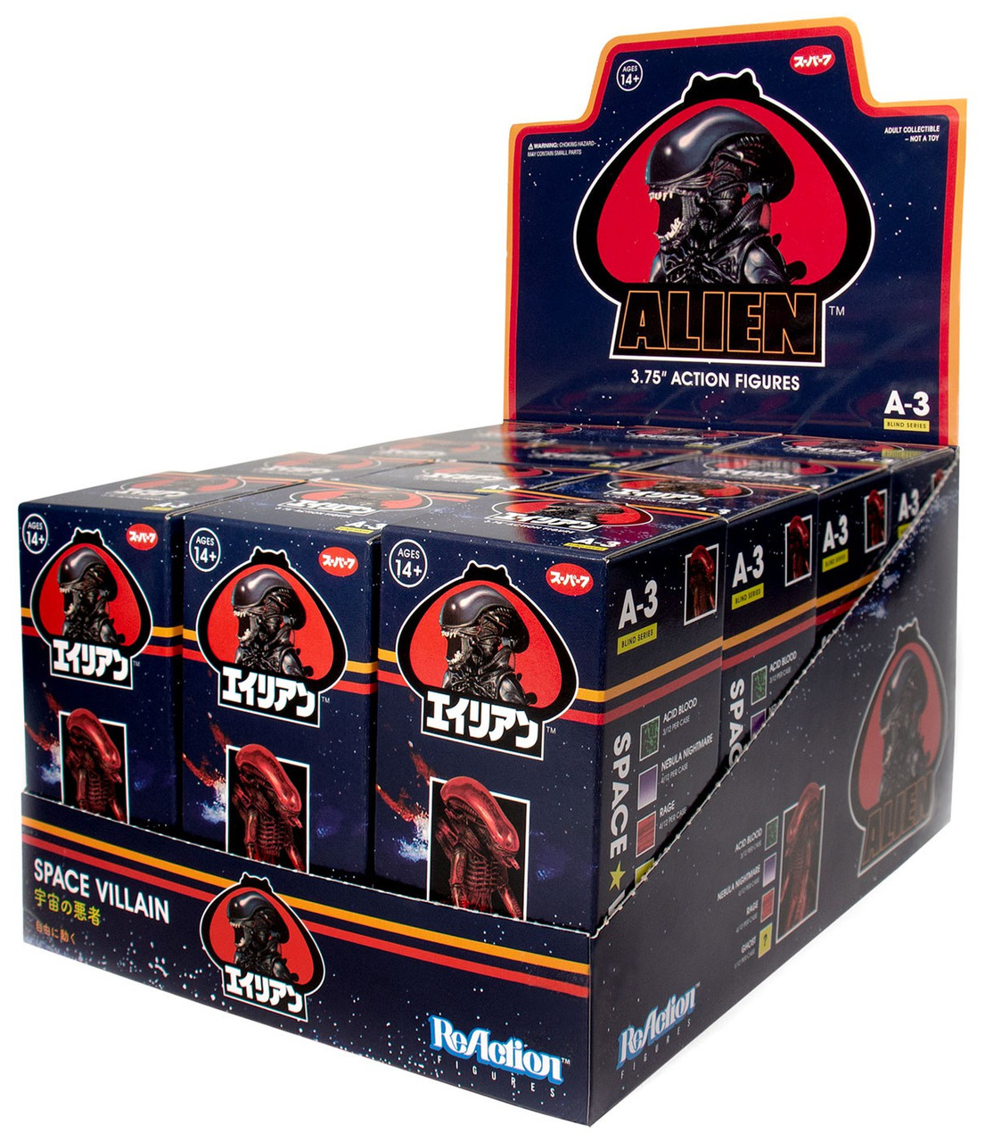 ReAction Alien Series 3 Xenomorph 3.75 Mystery Box 12 Packs Super7