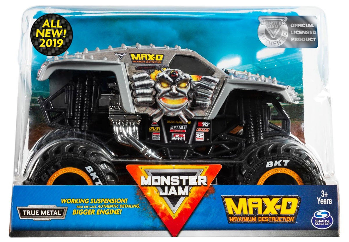 Monster Jam True Metal Max-D 124 Diecast Car All New 2019 Spin