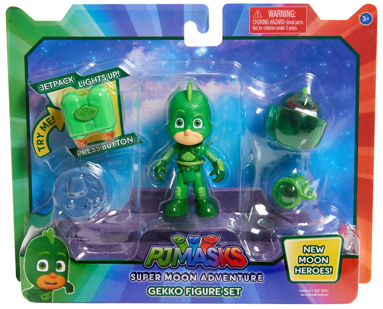 Disney Junior PJ Masks Super Moon Adventure Gekko 3 Figure Set Just Play ToyWiz