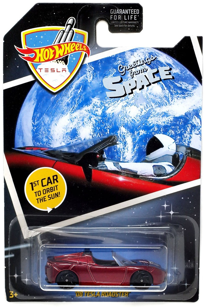 tesla hot wheels in space