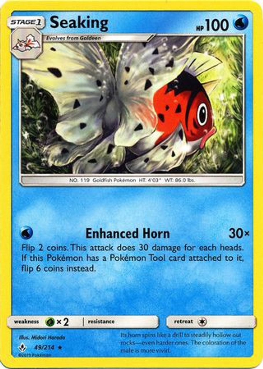 Pokemon Sun Moon Unbroken Bonds Single Card Rare Seaking 49 Toywiz