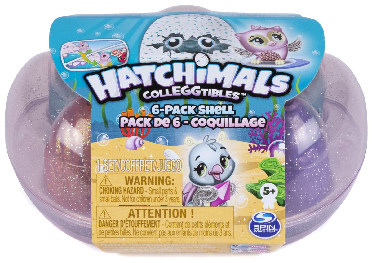 Hatchimals Saison 5 – Œufs Coquillage, 6 Figurines à éclore, Collection Sous-marine, Dès 3 Ans