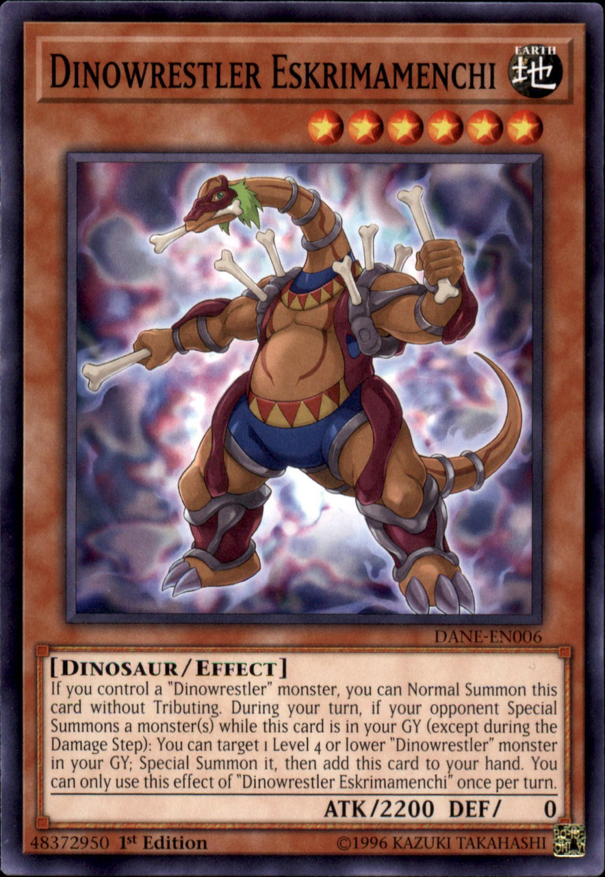 yugioh dinowrestler cards Iguanodraka - DAMA-EN094 Super Rare then target 1 card your opponent controls YuGiOh Trading Card Game Chaos