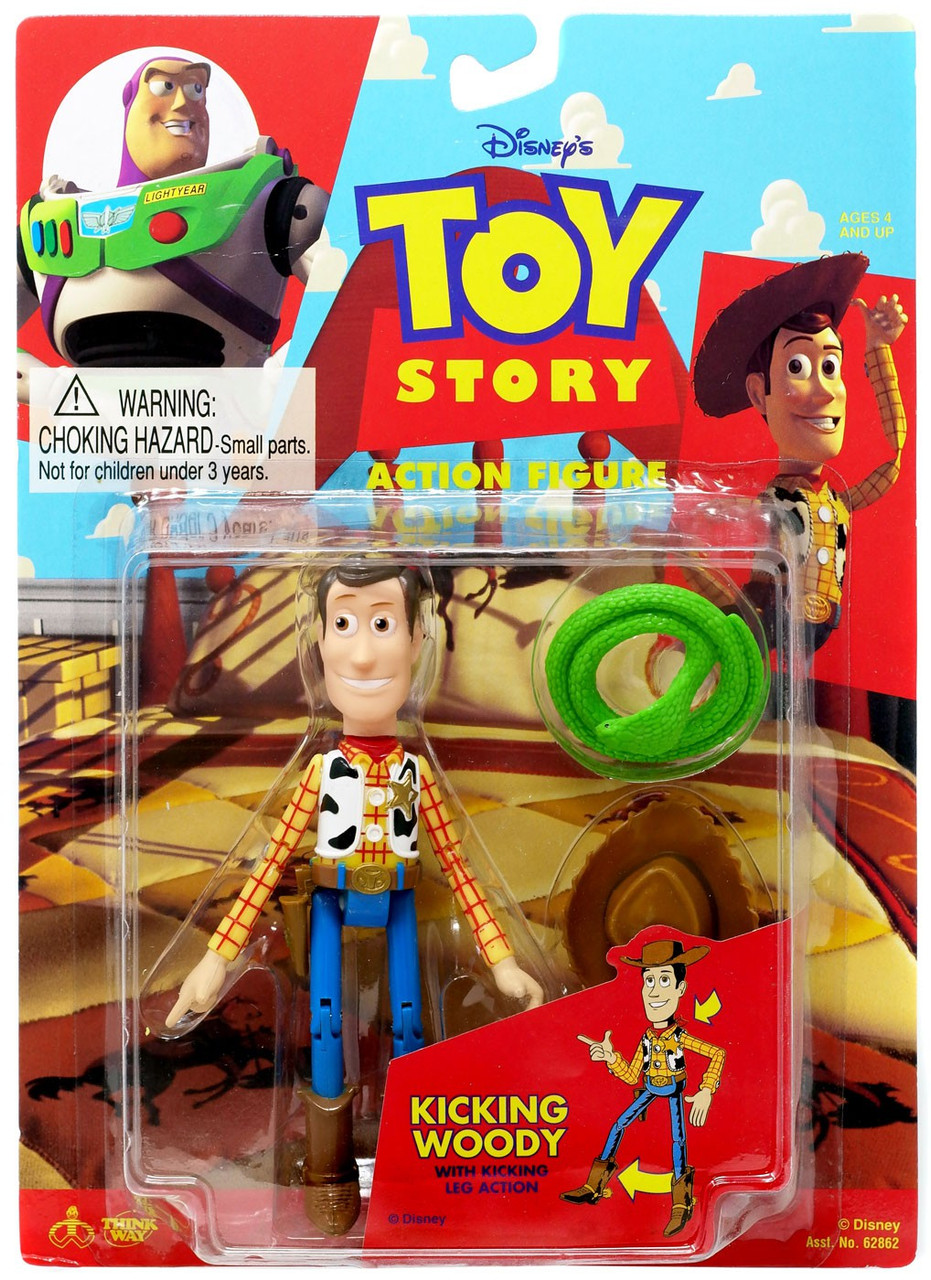 Toy Story Kicking Woody Action Figure with Kicking Leg Action Think Way