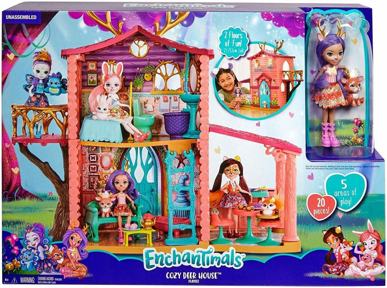 Enchantimals Cozy Deer House Playset Mattel Toywiz - house of nightmares cozy home roblox