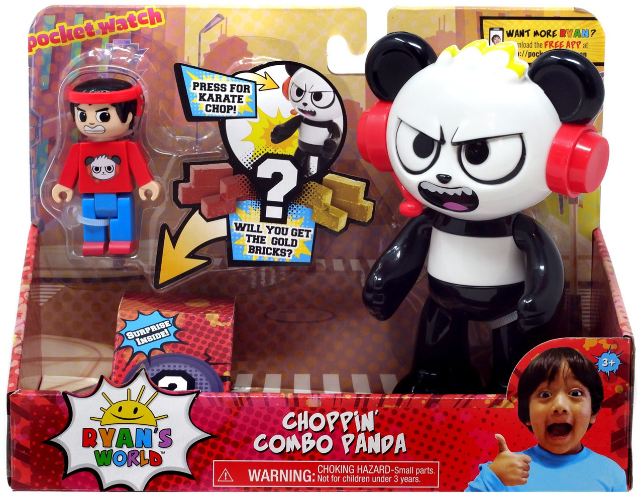 Ryans World Choppin Combo Panda Figure Set Pocket Watch Toywiz - combo panda playing hello neighbor in roblox