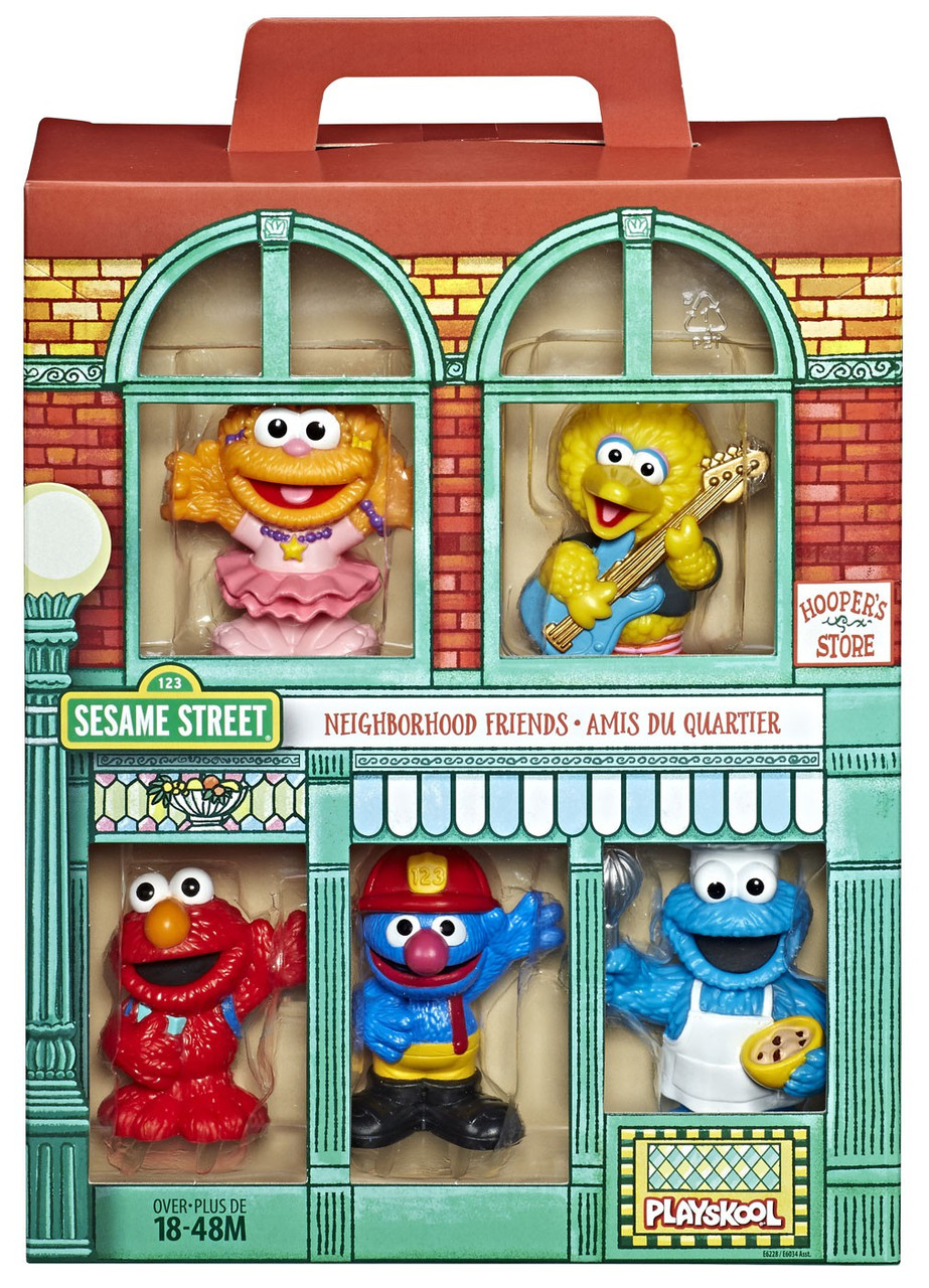 Sesame Street Neighborhood Friends 3 Figure 5 Pack Big Bird Elmo Grover Cookie Monster Zoe Playskool Toywiz - devil elmo roblox