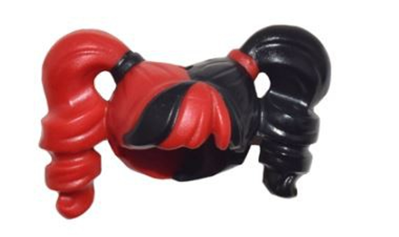 Lego Minifigure Parts Female Red And Black Pigtails Loose Hair Harley Quinn Loose Toywiz - black pigtails roblox