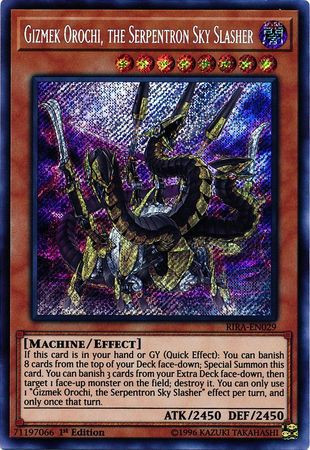 Yugioh Rising Rampage Single Card Secret Rare Gizmek Orochi The Serpentron Sky Slasher Rira En029 Toywiz