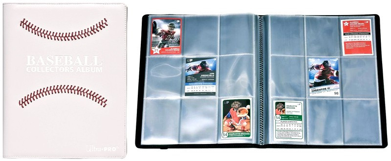 ultra pro baseball card binder 3 Inch D-Ring Black Cardboard Memories Inc An elastic band securely closes the binder when not in use Ultra Pro Card Supplies Pro-Binder