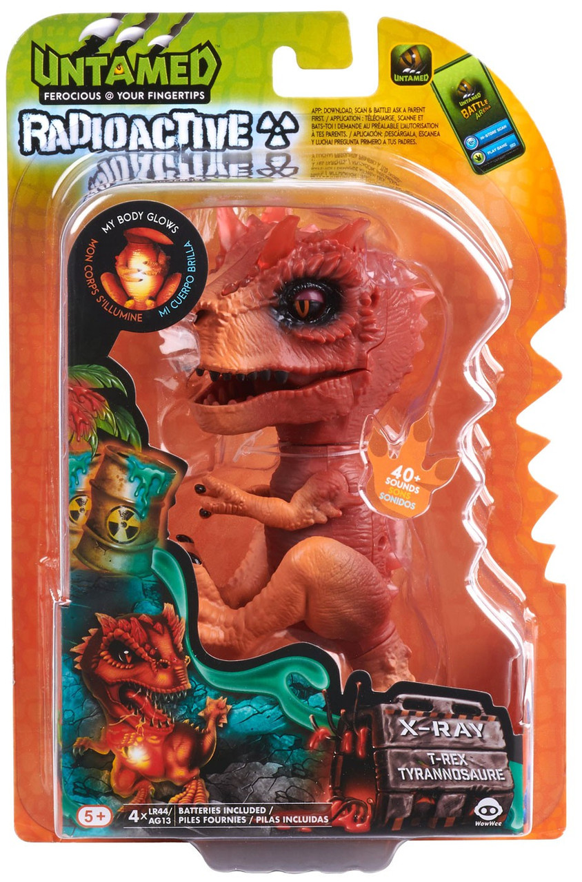 Fingerlings Untamed Dinosaur Radioactive X Ray The T Rex Figure Orange Red Wowwee Toywiz - orange dinosaur pin roblox