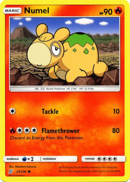 numel pokemon card value - (12/122) Fire Tackle (20) Colorless Pokemon Trading Card Game Sun