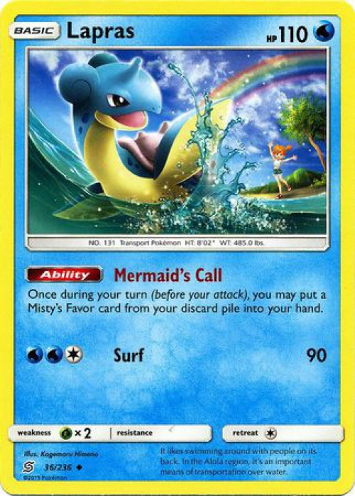 Pokemon Trading Card Game Unified Minds Single Card Uncommon Lapras 36 Toywiz