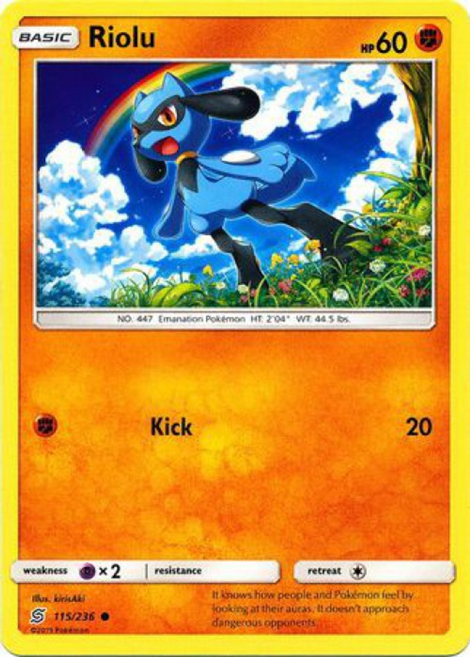 Pokemon Trading Card Game Unified Minds Single Card Common Riolu 115 Toywiz - cute riolu t shirt roblox
