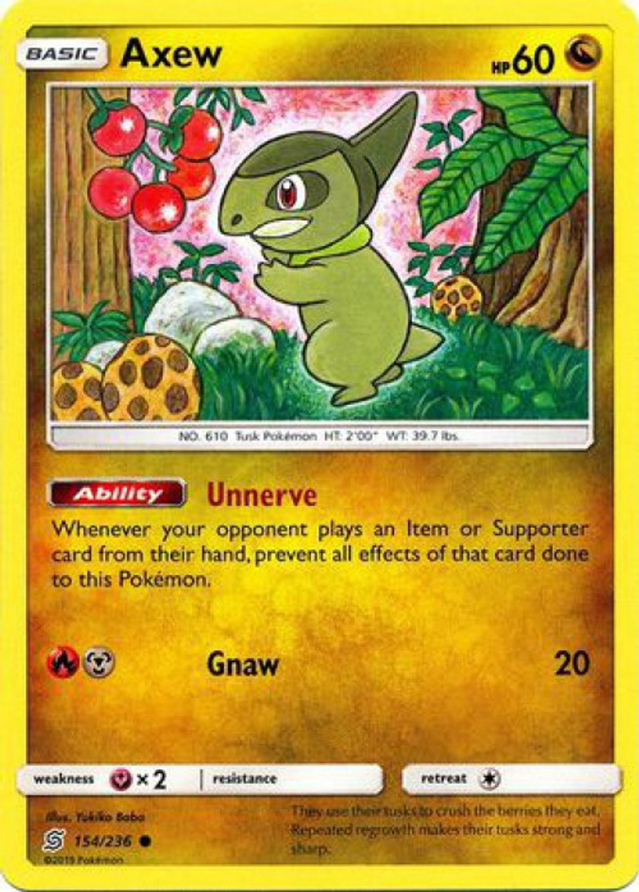 Pokemon Trading Card Game Unified Minds Single Card Common Axew 154 Toywiz - axew 3 roblox