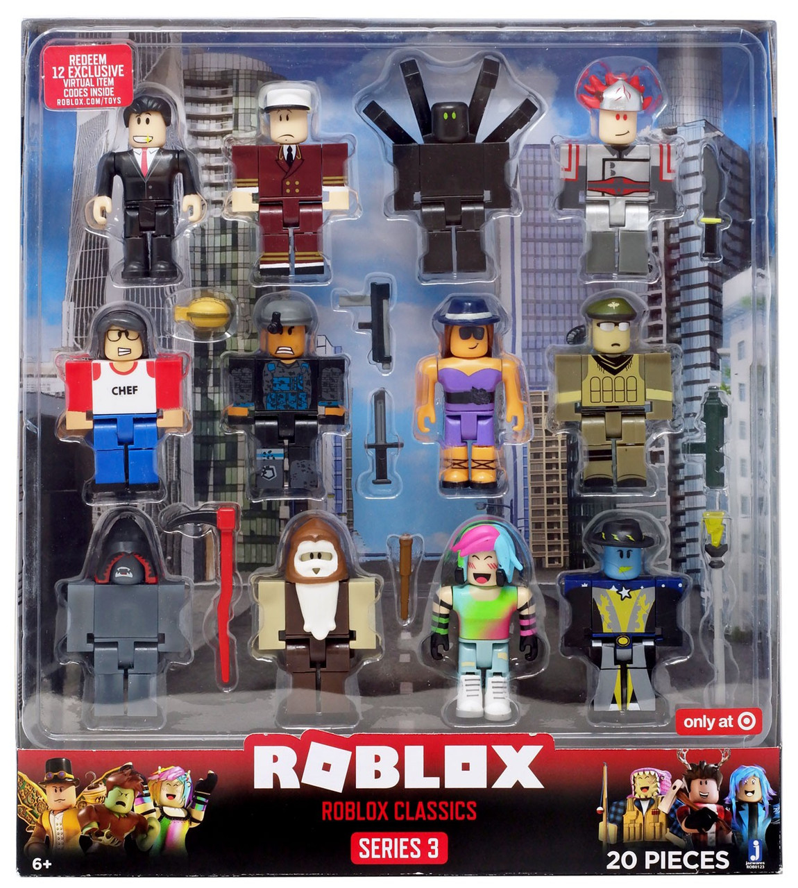 Roblox Series 3 Roblox Classics Exclusive 3 Action Figure 12 Pack - buy roblox series 3 the beast action figure mystery box virtual