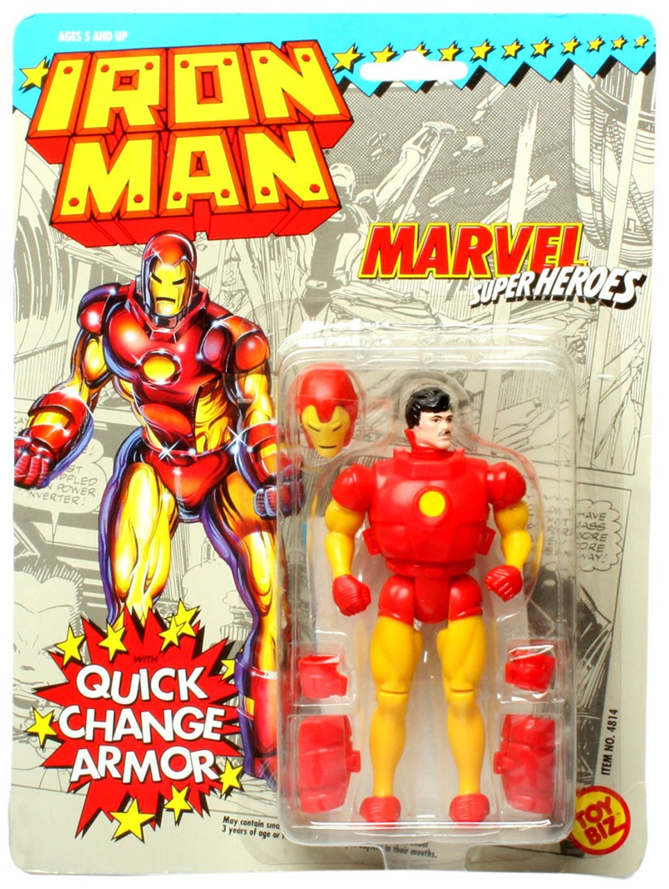 Marvel Iron Man Super Heroes Iron Man 4 75 Action Figure With Quick Change Armor Toy Biz Toywiz