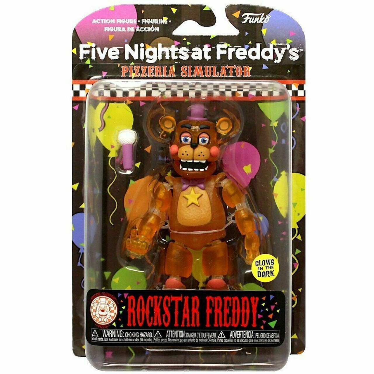 Funko Five Nights At Freddys Pizzeria Simulator Rockstar Freddy Action Figure Translucent Glow In The Dark Toywiz - rockstar disguise roblox