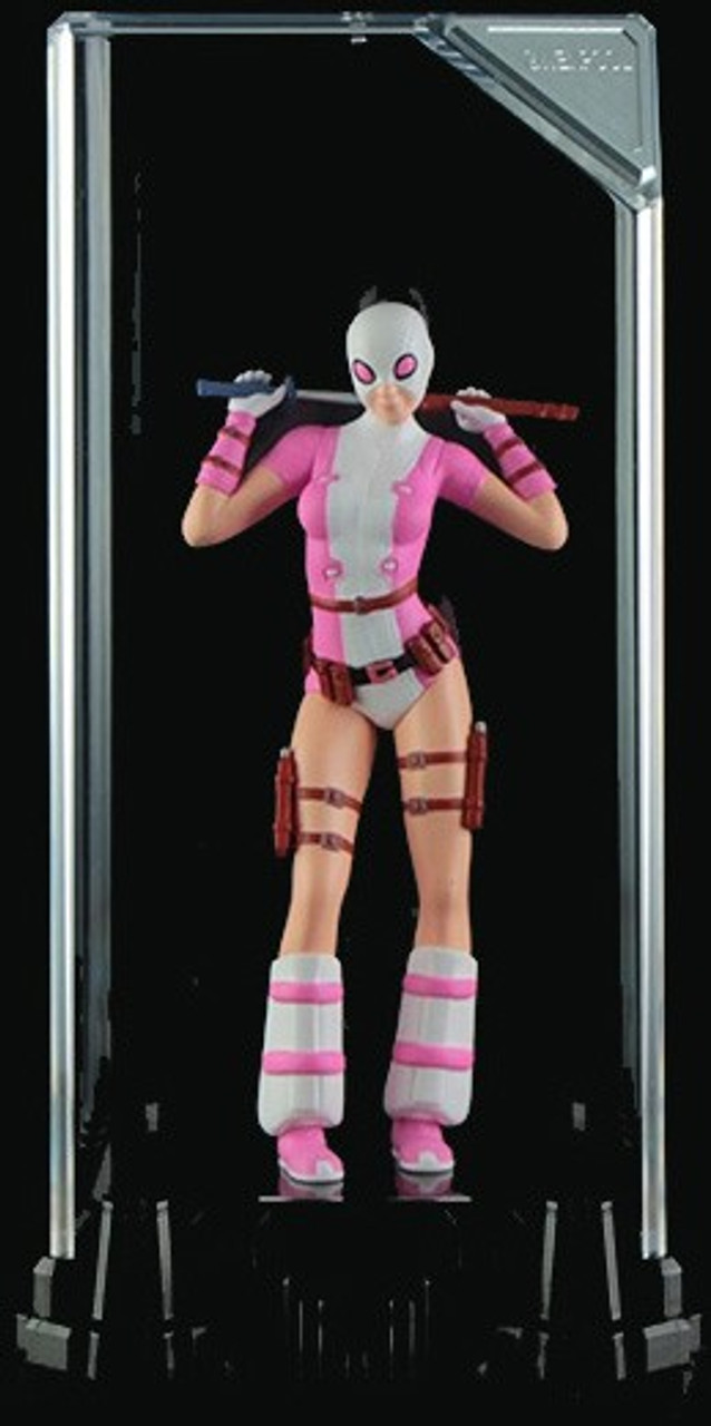 Marvel Super Hero Illuminate Gallery Gwenpool 5 Statue Display Case Sentinel Toywiz - pink statue spawn points roblox robots