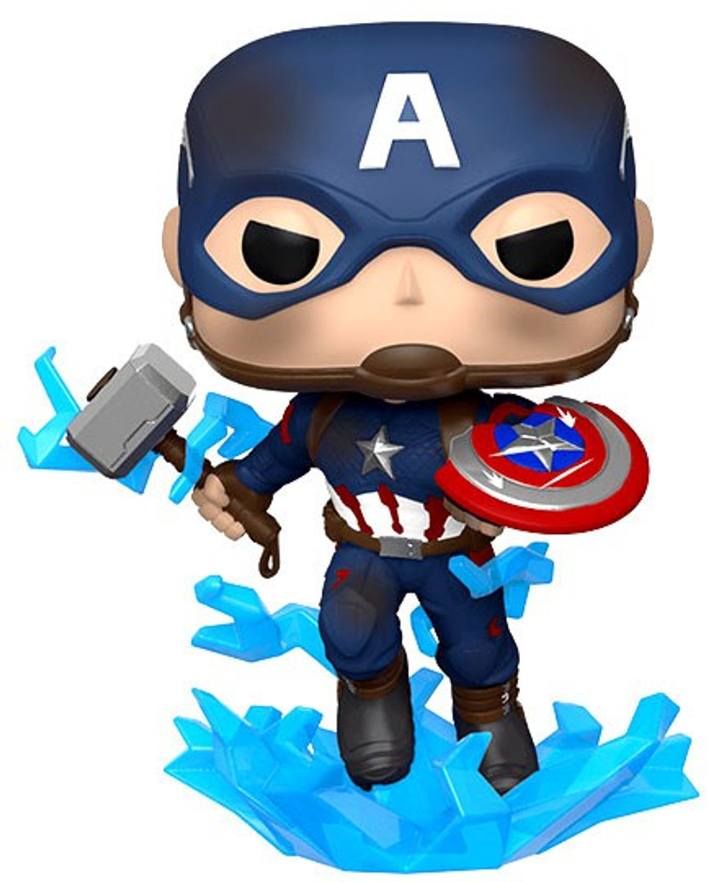 Funko Marvel Avengers Endgame Pop Marvel Captain America Vinyl Bobble Head Broken Shield Mjolnir Toywiz - mjolnir roblox