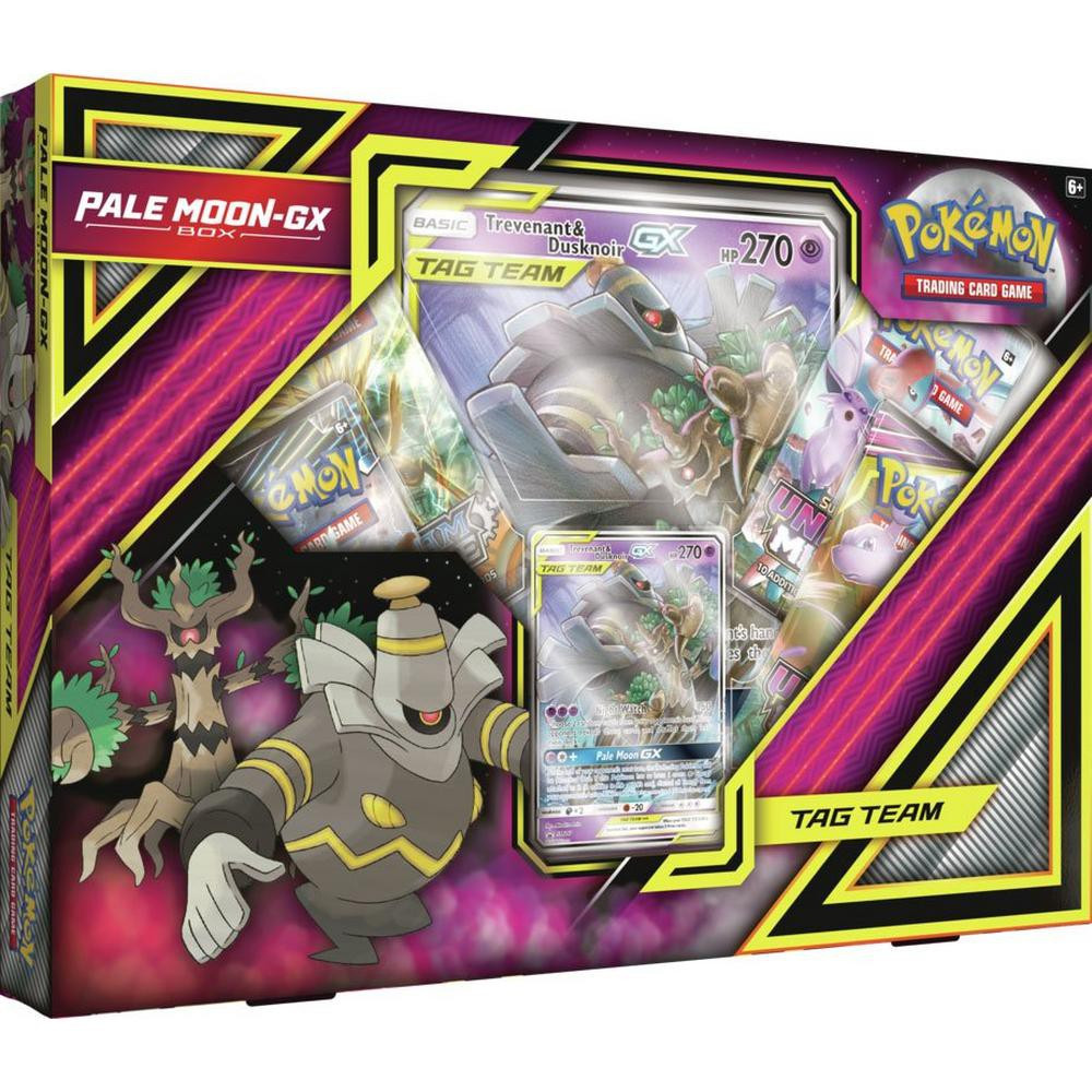 Pokemon Tag Team Pale Moon-GX Box 4 Booster Packs, Promo Card