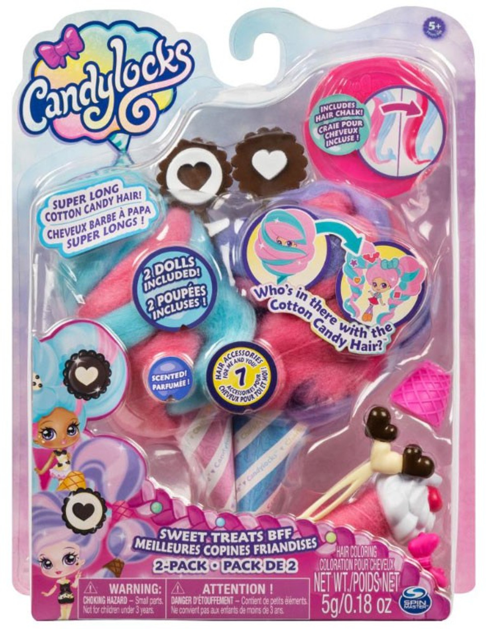 Candylocks Sweet Treats Bff Cora Creme Charli Chip 2 Pack Spin Master Toywiz - hair braid extension candy roblox