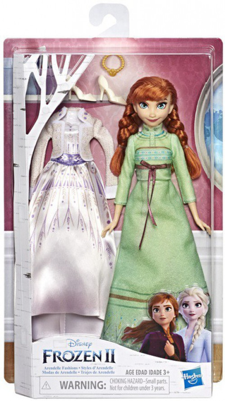 Disney Frozen 2 Arendelle Fashions Anna With 2 Outfits 11 Fashion Doll Green Nightgown White Dress Hasbro Toys Toywiz