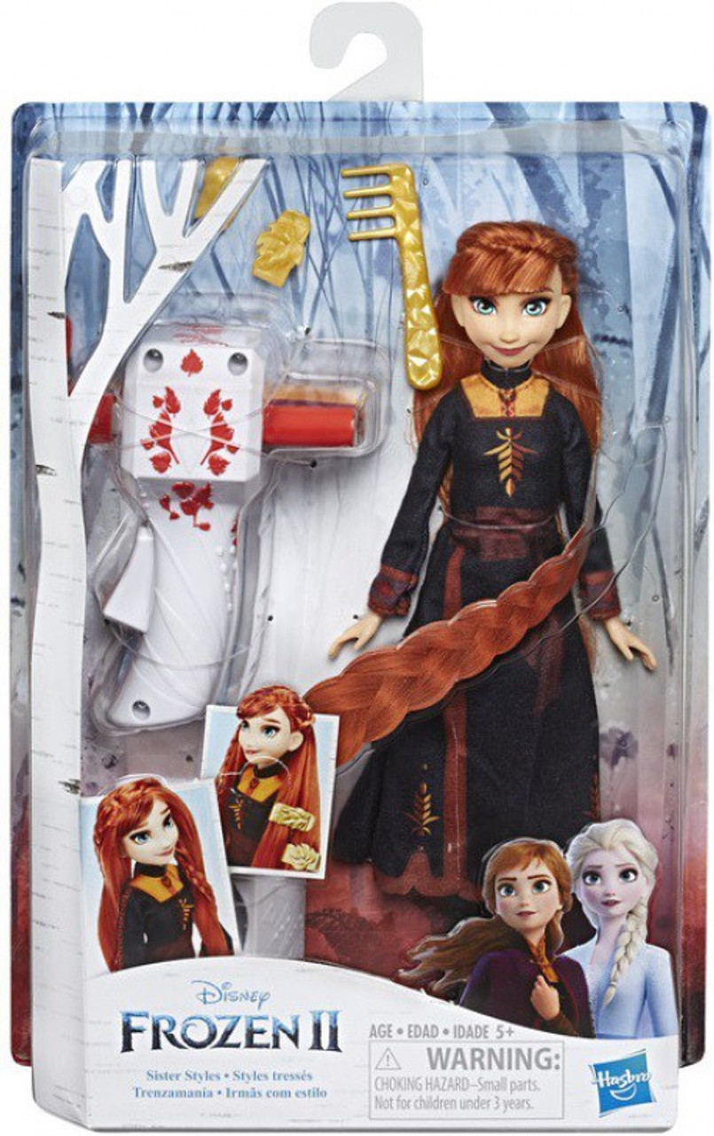 Disney Frozen 2 Sister Styles Anna Fashion Doll Extra Long Red Hair Braiding Tool Hair Clips