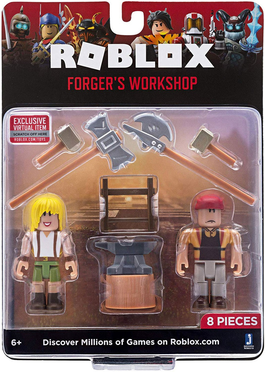Roblox Forgers Workshop 3 Action Figure Game Pack Jazwares Toywiz - roblox championsmasterscitizen of roblox six pack action figure pack