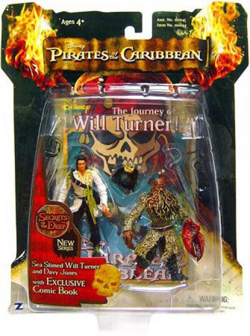 Pirates Of The Caribbean Dead Mans Chest New Series Sea Slimed Will Turner Davy Jones 3 75 Action Figure 2 Pack Damaged Package Zizzle Toywiz