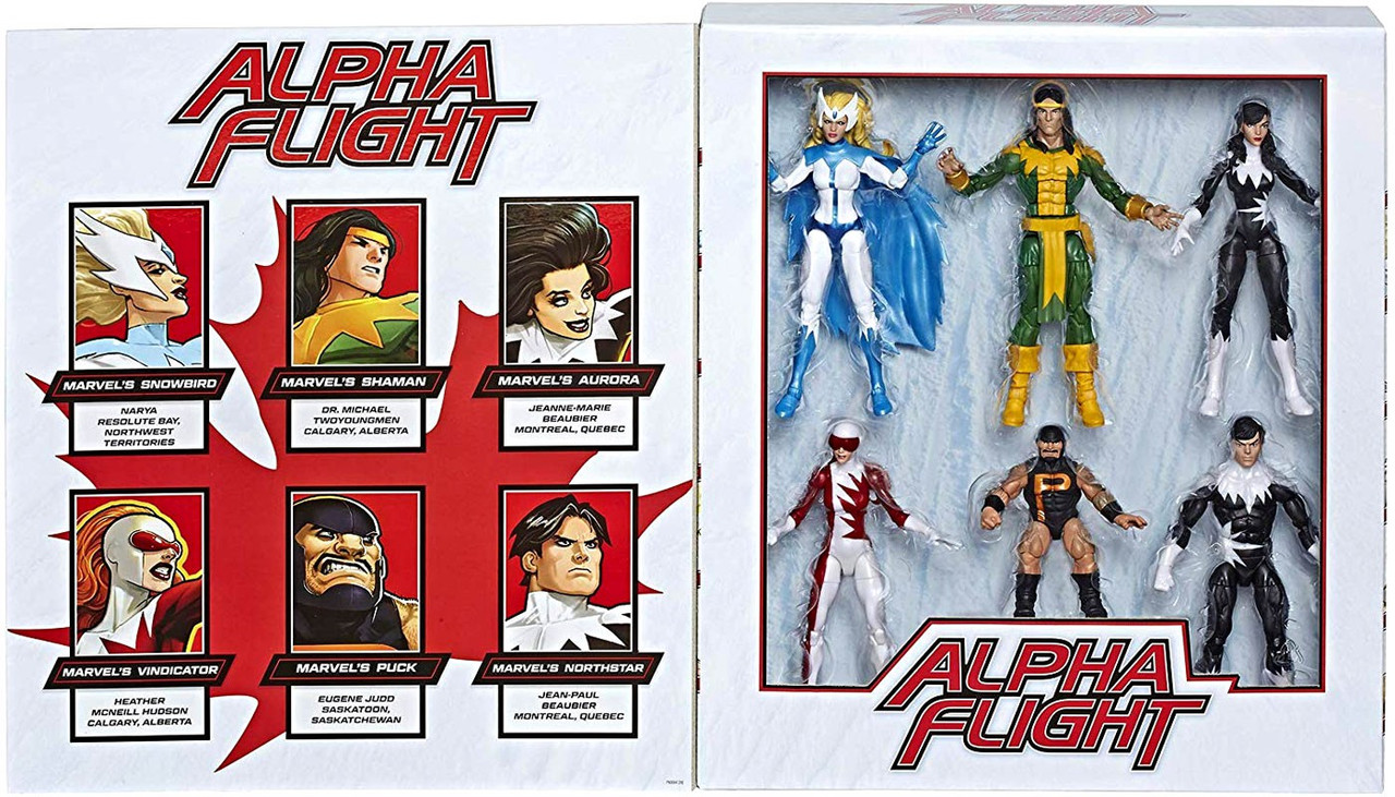 Marvel Marvel Legends 80th Anniversary Alpha Flight Exclusive 6 Action Figure 6 Pack Shaman Snowbird Aurora Northstar Vindicator Puck Hasbro Toys Toywiz - roblox legends of 6 pack