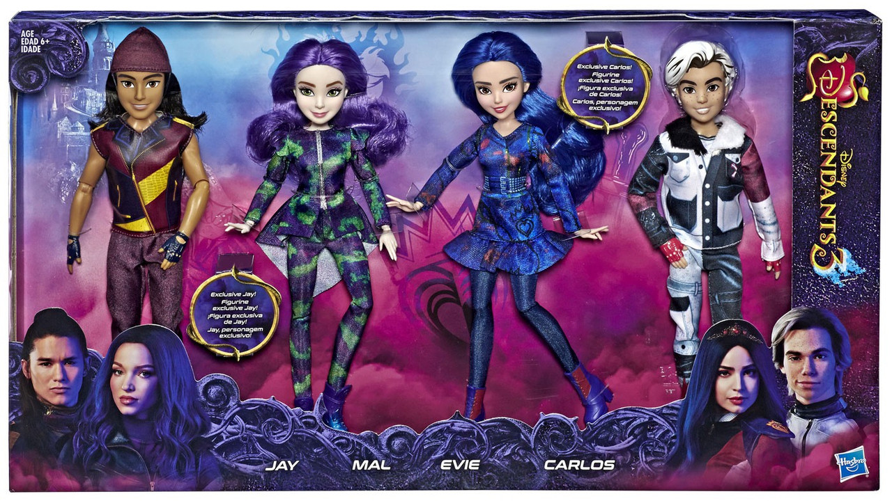 Disney Descendants Descendants 3 Isle Of The Lost Collection Doll 4 Pack Jay Mal Evie Carlos Hasbro Toywiz
