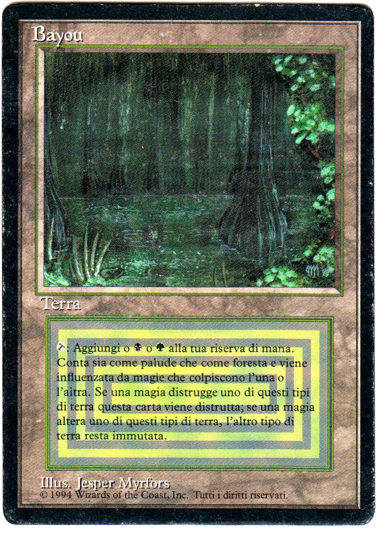 Magic The Gathering Revised Single Card Rare Bayou Italian Black