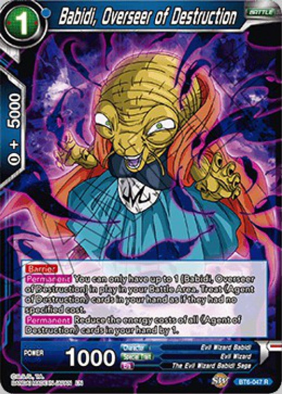 Dragon Ball Super Collectible Card Game Destroyer Kings Single Card Rare Babidi Overseer Of Destruction Bt6 047 Toywiz - hack roblox one piece unleashed 2