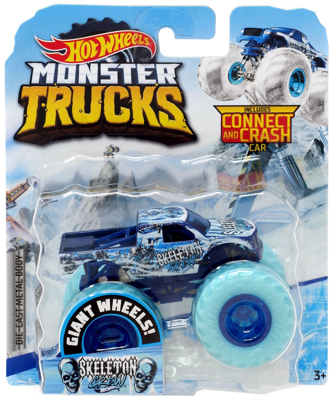 Hot Wheels Monster Trucks Blizzard Bashers Skeleton Crew 164 Diecast Car Mattel Toys Toywiz