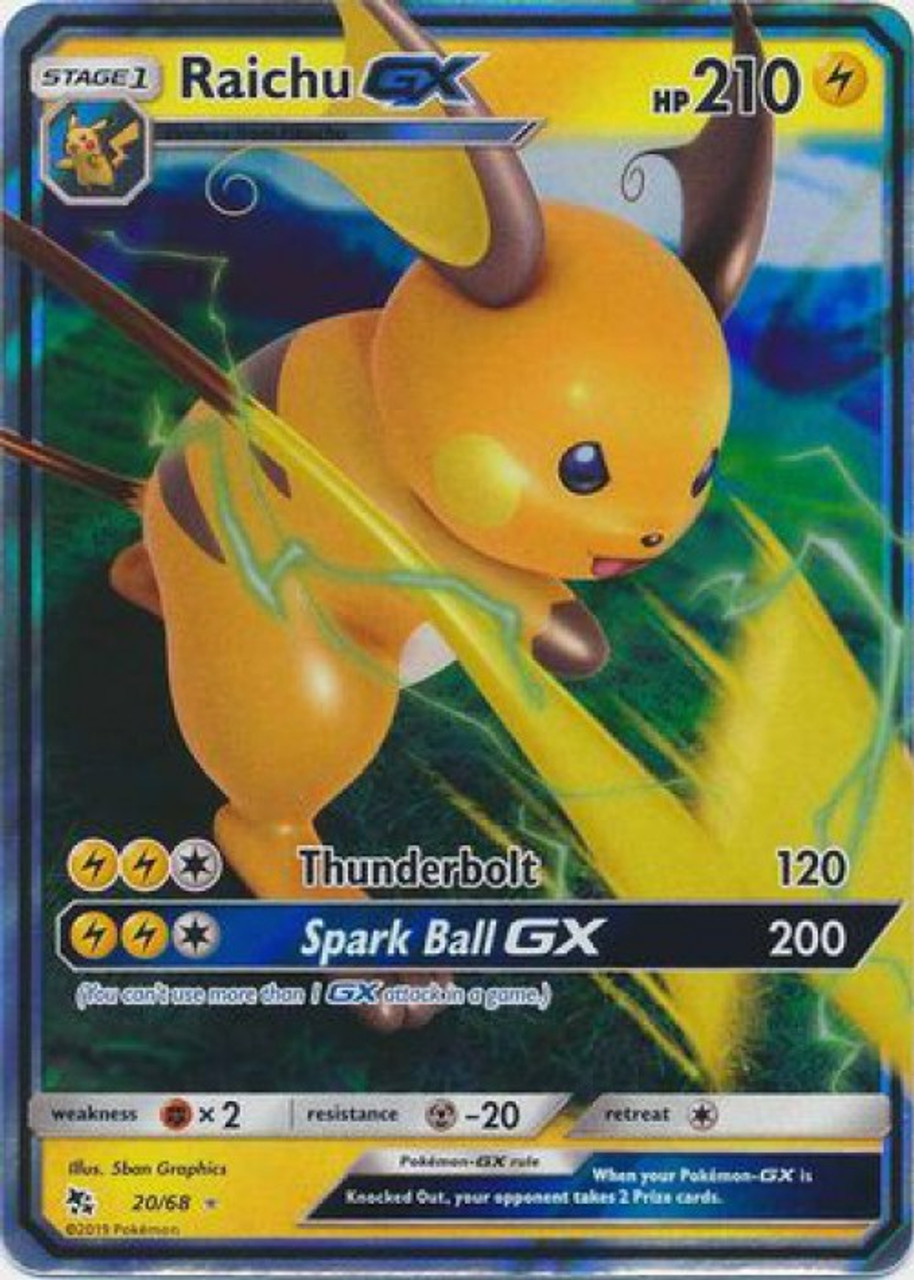 Pokemon Trading Card Game Hidden Fates Single Card Ultra Rare Raichu GX Pokemon Trading Card Game Hidden Fates Single Card Ultra Rare Raichu GX