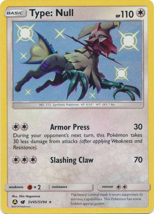 type null pokemon card SV45/SV94 Type: | Rare Holo | Hidden Fates Shiny Vault [Fighting]2 Pokemon Trading Card Game Hidden