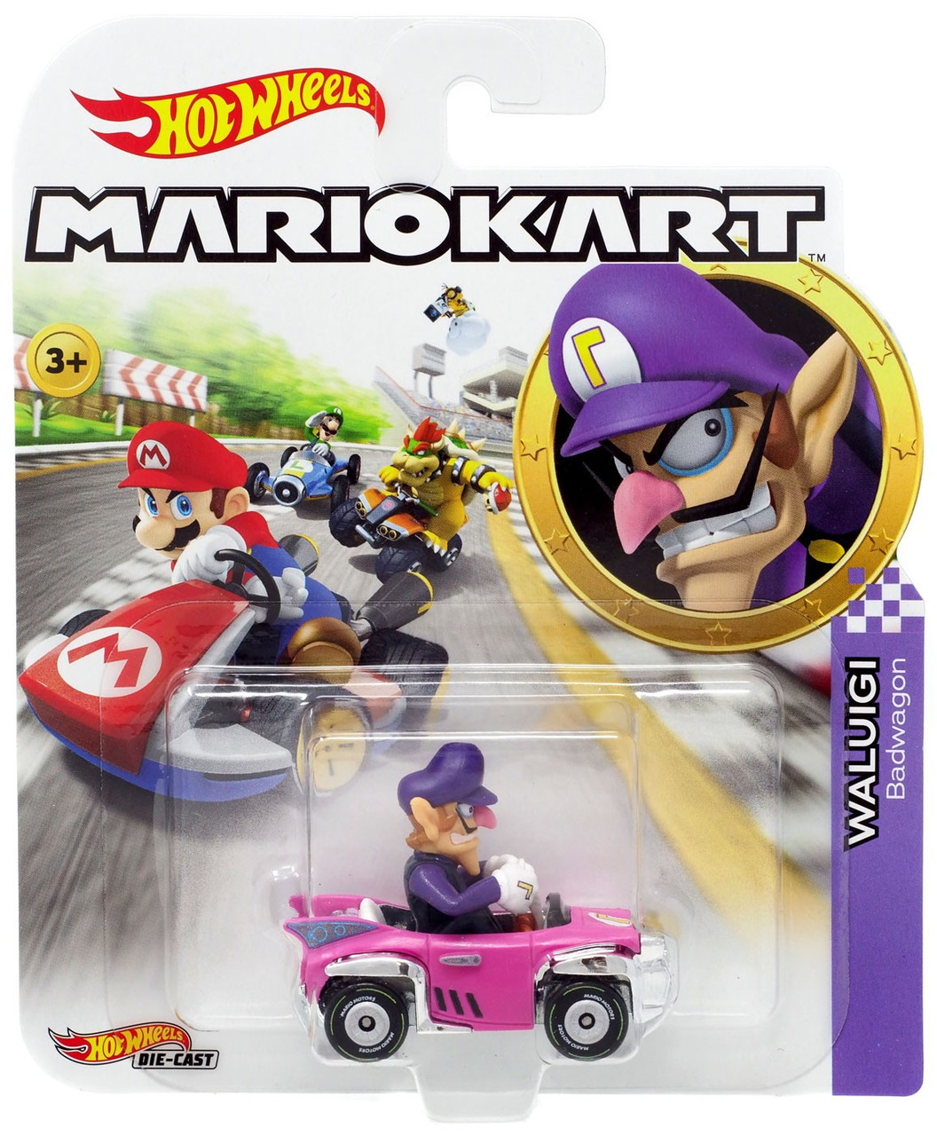 Hot Wheels Mario Kart Waluigi 164 Diecast Car Badwagon Mattel Toys Toywiz