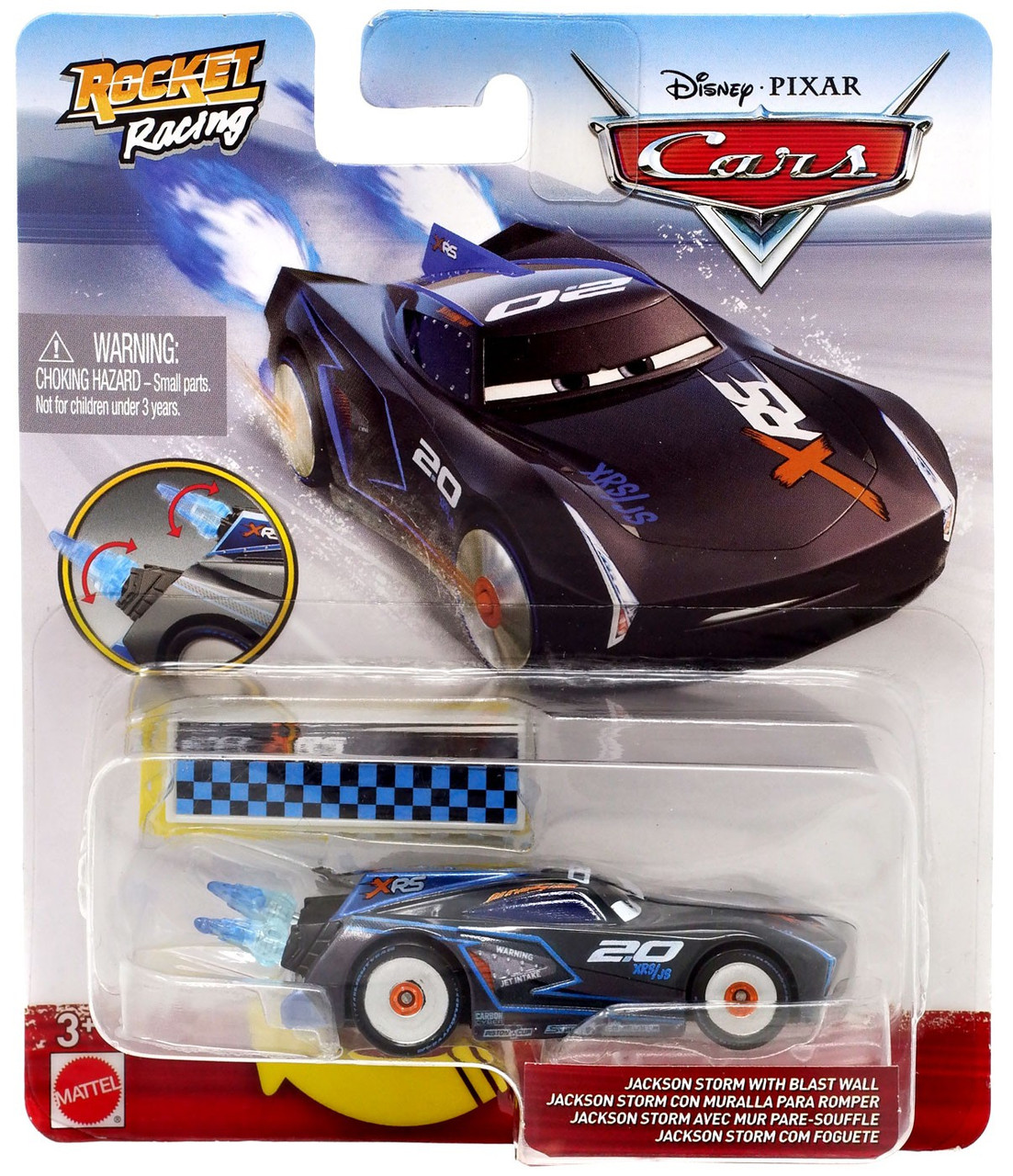 Disney Pixar Cars Cars 3 Rocket Racing Jackson Storm With Blast Wall 155 Diecast Car Mattel Toys Toywiz - disney pixar cars 3 roblox