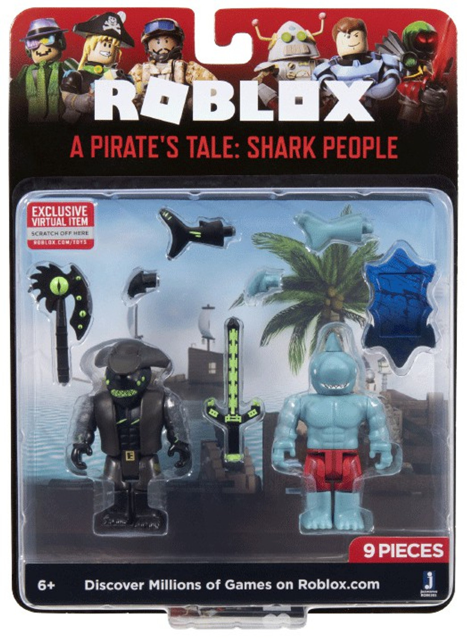 Roblox A Pirates Tale Shark People 3 Action Figure 2 Pack Jazwares - roblox 4 action figure toys neverland lagoon mix match set with code 9 pieces