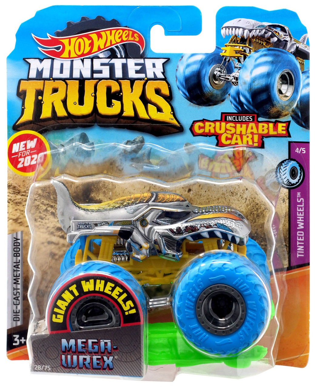 Hot Wheels Monster Trucks Tinted Wheels Mega-Wrex 164 Diecast Car
