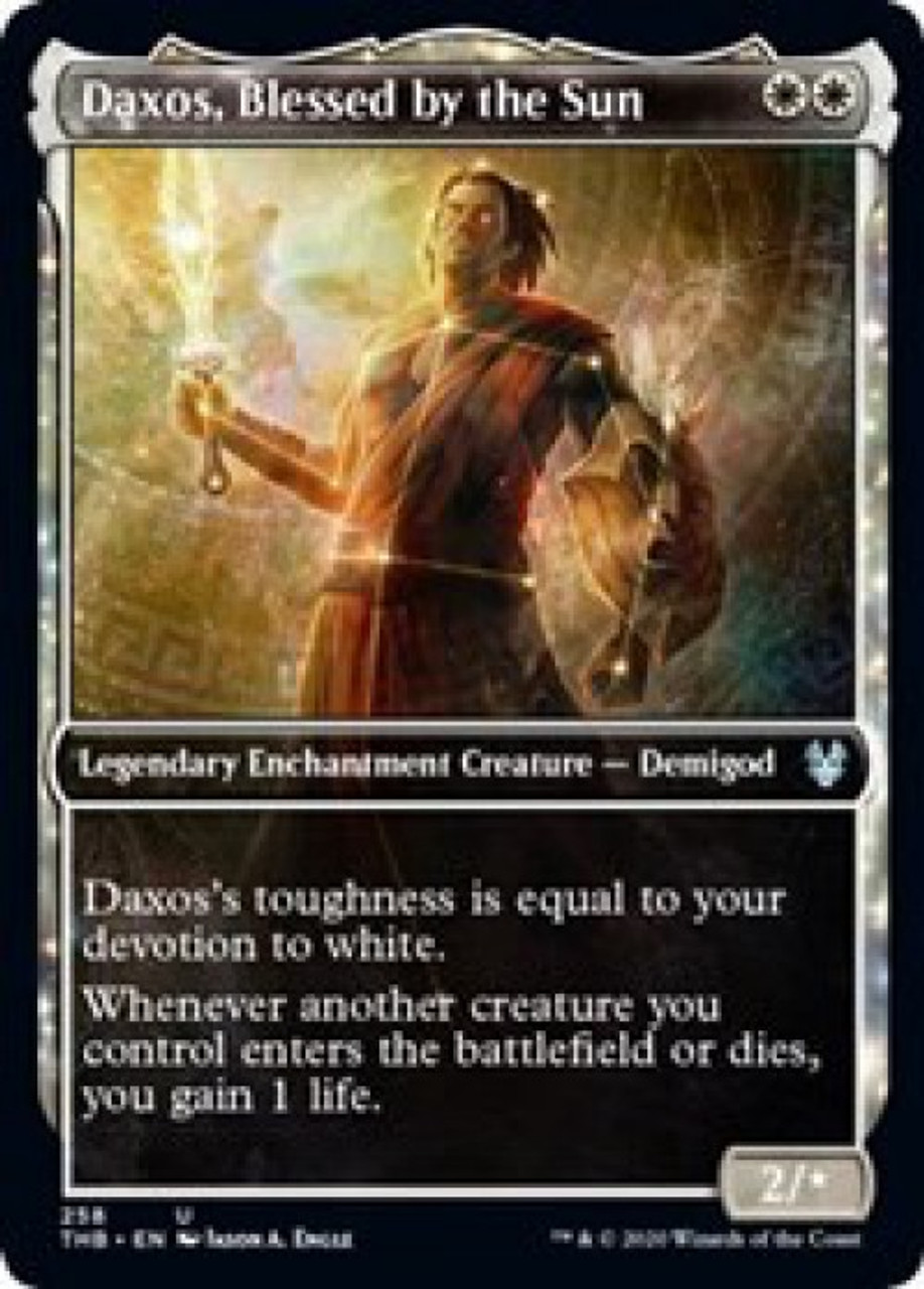 Magic The Gathering Theros Beyond Death Single Card Uncommon Daxos Blessed By The Sun 258 Showcase Foil Toywiz - all legendary items weapon showcase heroes online roblox
