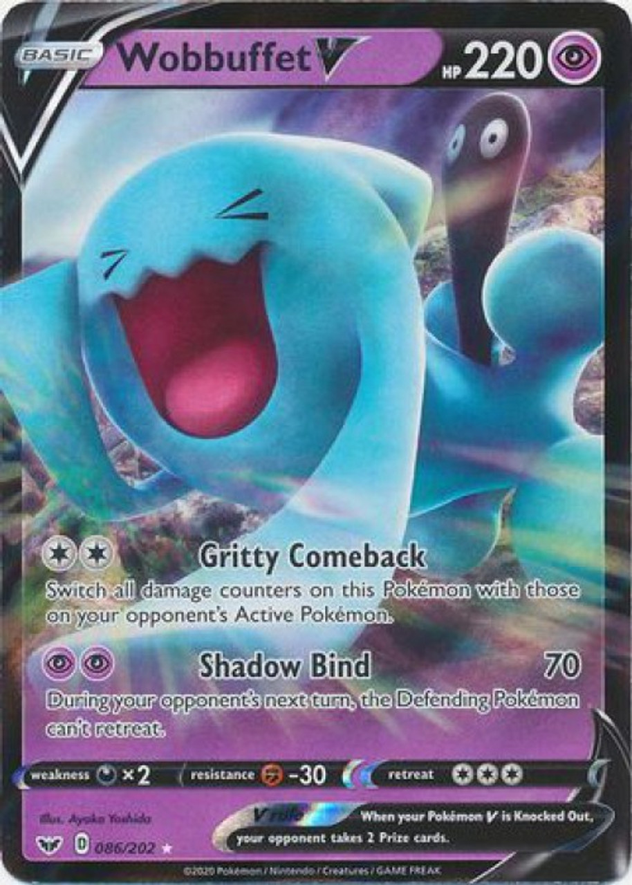 Pokemon Sword Shield Base Set Single Card Ultra Rare Wobbuffet V 86 Toywiz Pokemon Sword Shield Base Set Single Card Ultra Rare Wobbuffet V 86 Toywiz