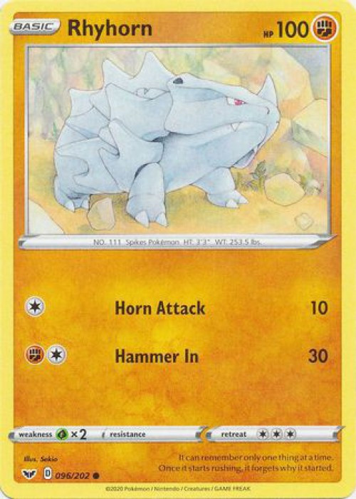 Pokemon Trading Card Game Sword Shield Base Set Single Card Common
