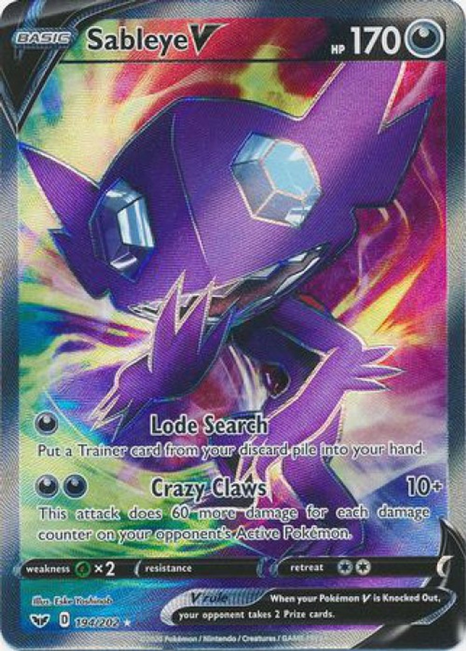 Pokemon Sword Shield Base Set Single Card Ultra Rare Sableye V 194 Toywiz