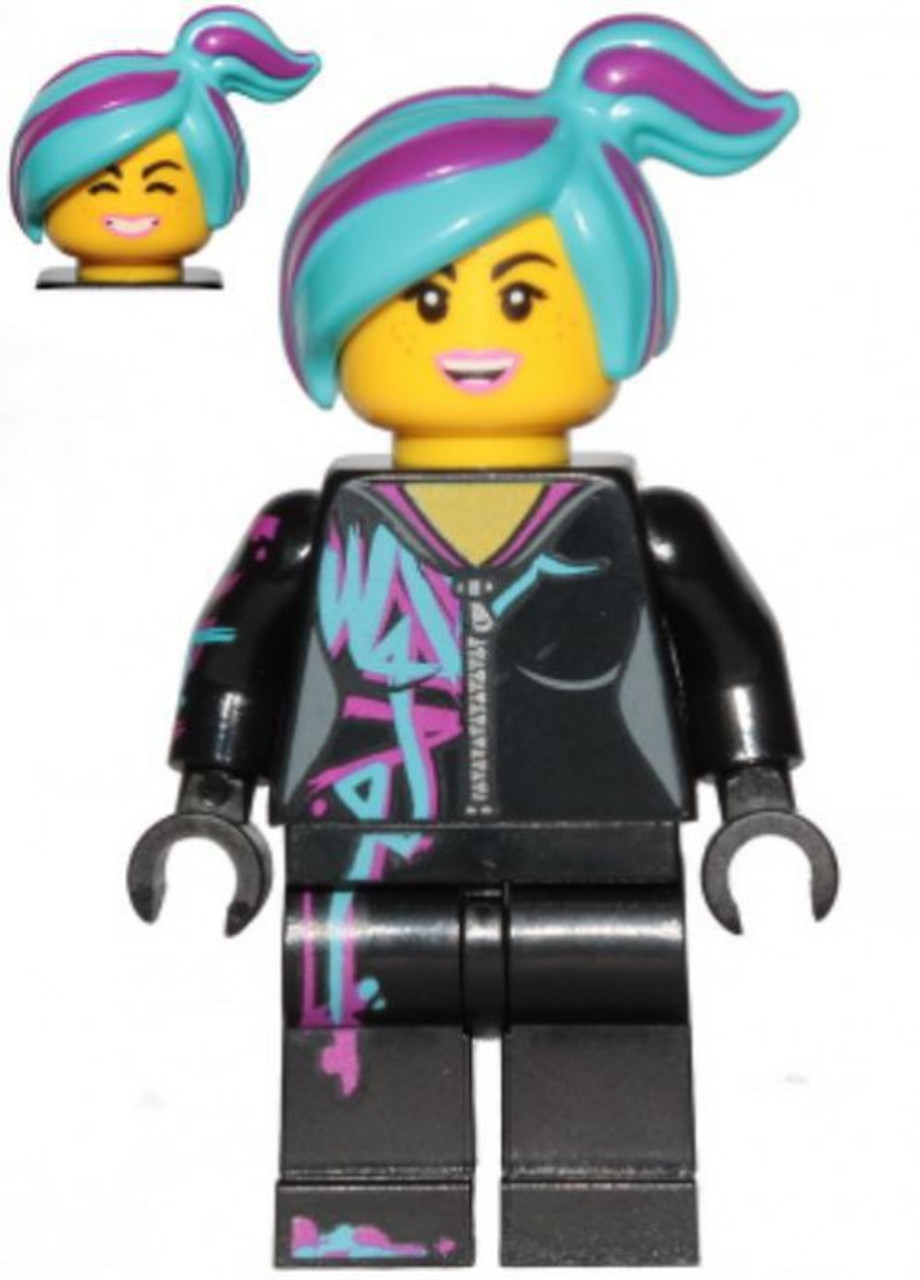 The Lego Movie 2 Lucy Wyldstyle Minifigure Azure And Magenta Hair Loose