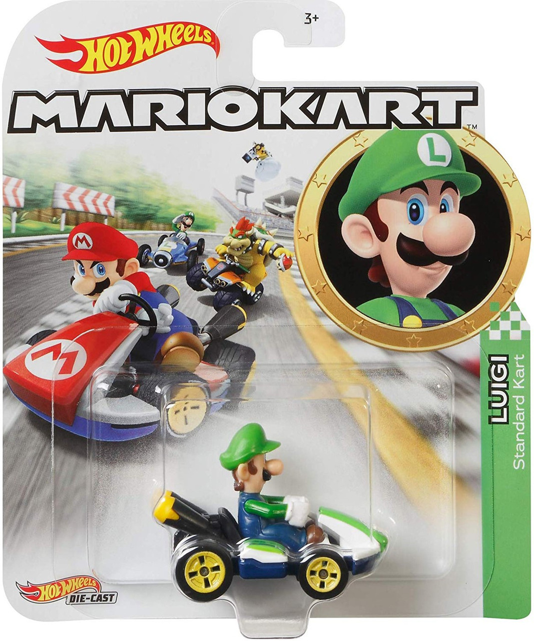 Hot Wheels Mario Kart Luigi Standard Kart 164 Diecast Car Mattel Toys Toywiz 1399