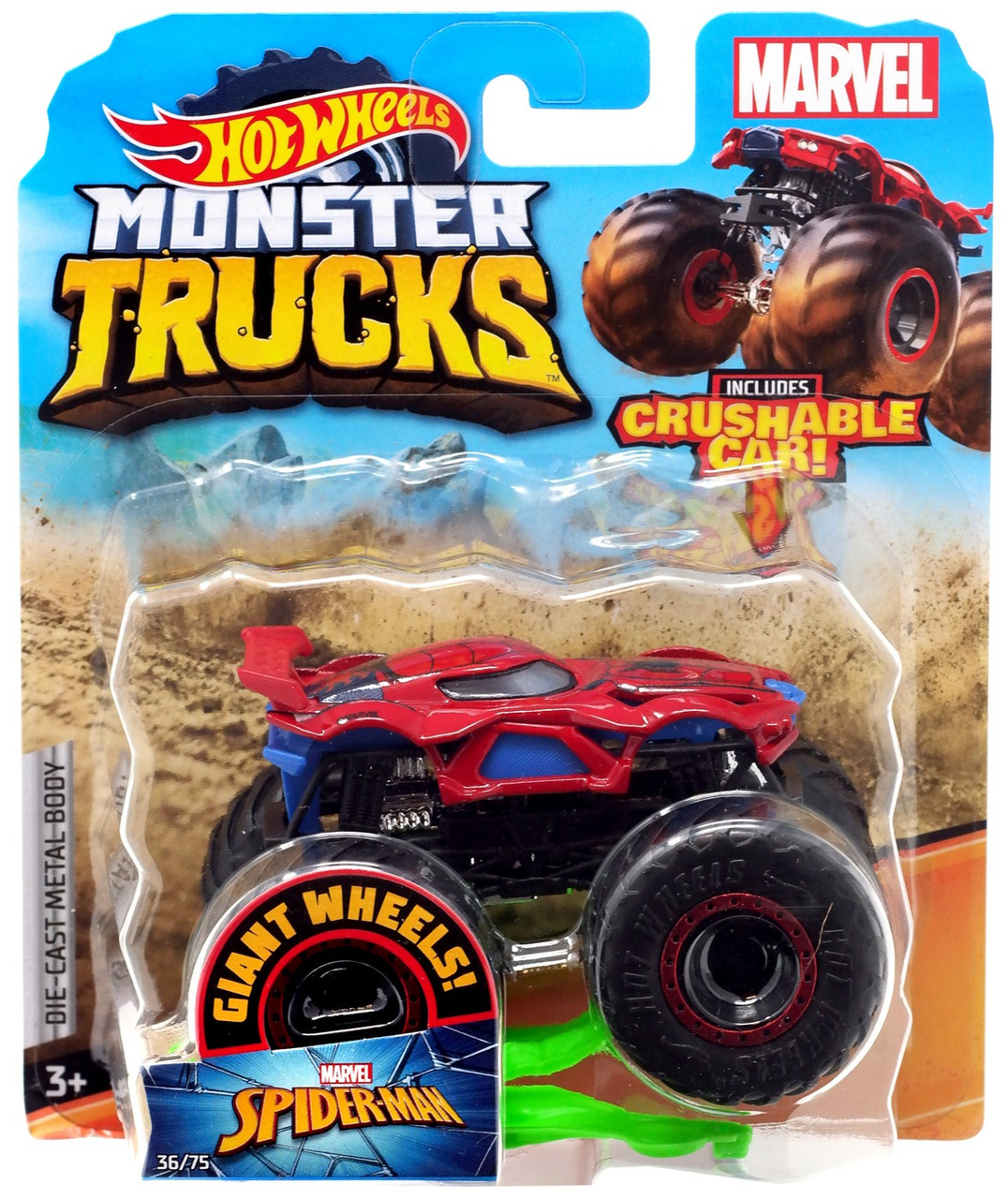 hot wheels spiderman monster truck