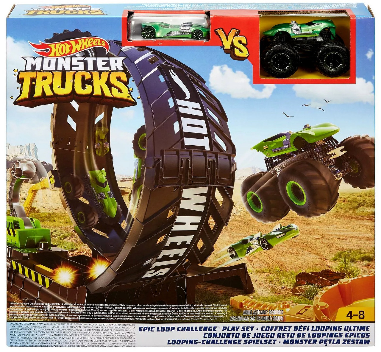 Hot wheels monster jam mighty minis showdown stadium play set Hot Wheels Monster Trucks Loop Challenge 164 Playset Mattel Toys Toywiz